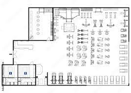 floor plan gym fitness center 3d