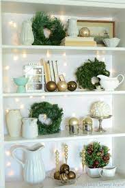 christmas bookcase decorating idea with