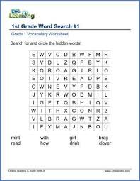 When children need extra practice using their reading skills, it helps to have worksheets available. Word Search Worksheets For Grade 1 K5 Learning