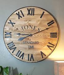 Last Name Decor 30 Rustic Wood Clock