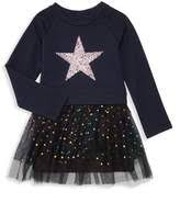 Little Girls Star Embellished Tutu Sweater Dress