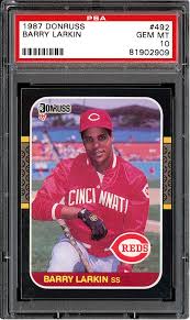 Bonds was a member of the pittsburgh pirates from 1986 to 1992 and the san francisco giants from 1993 to 2007. 1987 Donruss Barry Larkin Psa Cardfacts