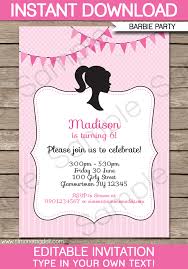 Barbie Party Invitations Template