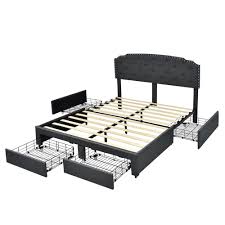 Gymax Queen Platform Bed Frame With 4
