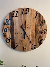 Large Pallet Wood Clock Rustic Clock