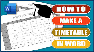 a timetable in word ms word tutorials