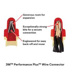 3m Performance Plus Wire Connector Flexible Steel Spring Connectors 22 8 Awg Red And Yellow Color R Y Bag Of 100