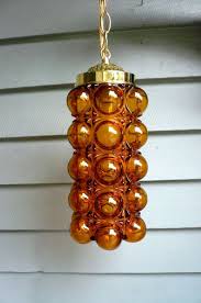 Vintage Mid Century Amber Pendant Lamp Bubbles By Lunaparkvintage 150 00 Diy Pendant Light Glass Pendant Light Lamp