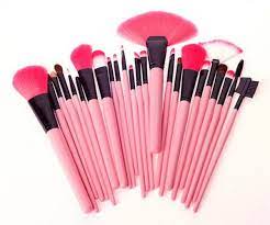 24 piece pink makeup brush set