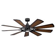 Kichler Gentry 65 In Distressed Black Led Indoor Outdoor Ceiling Fan 9 Blade In The Ceiling Fans Department At Lowes Com