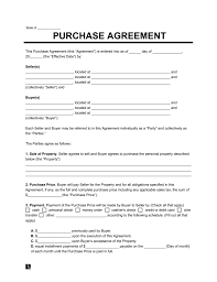 free purchase agreement template pdf