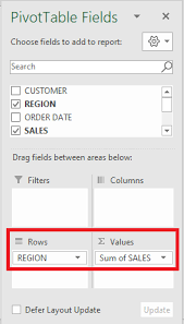 how to fill blank cells in pivot table