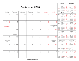 Calendar 2018 September Cute September 2018 Calendar