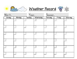 Weather Record Chart For Daily Recording
