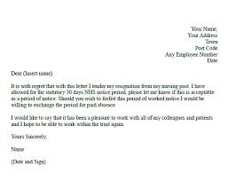 Examples Letters Of Resignation Examples Of Letters Resignation