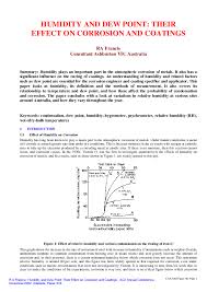 Pdf Humidity And Dew Point Their Effect On Corrosion And