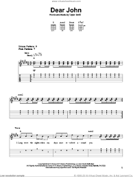 It's on the other side of the phone. Swift Dear John Sheet Music For Guitar Solo Easy Tablature