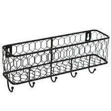 Is a manufacturing & trading combo of wire mesh and wire cloth in the china. Modern Black Metal Wall Mounted Key And Mail Sorter Storage Rack W Chicken Wire Mesh Basket Office School Supplies Coat Hooks Urbytus Com