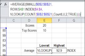 excel function friday average top 10