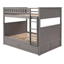 Full Wood Bunk Bed With Twin Trundle