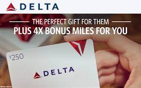 delta 4x skymiles for gift card