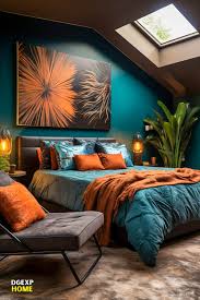 15 teal orange modern bedroom designs