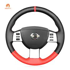 Red Pu Leather Car Steering Wheel Cover