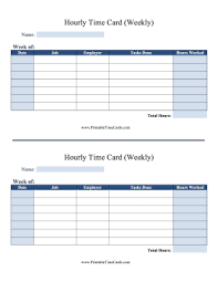 Hourly Time Card Weekly Time Card