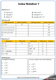 Indices Worksheets Practice Questions