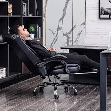lucklife black pu leather office chair