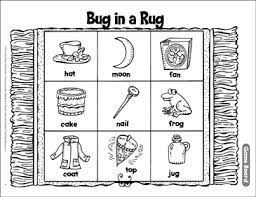 bug in a rug rhyming words game