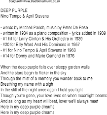 Top Songs 1939 Music Charts Lyrics For Deep Purple