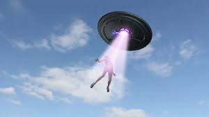 ufo abducts female with tractor beam