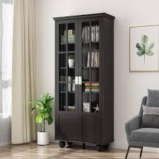 Black Wood 5 Shelf Standard Bookcase