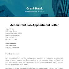 accountant job appointment letter