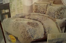 blue fl embroidered comforter set