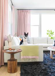 how to expertly pair curtains rugs