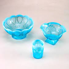 Blue Uranium Glass Dishes Glass