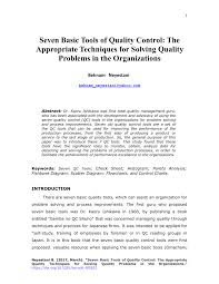 Pdf Seven Basic Tools Of Quality Control The Appropriate