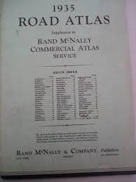 1935 Road Atlas Supplement To Rand Mcnally Commercial Atlas