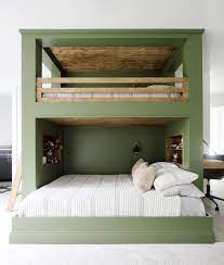 built in bunk bed reveal and plan