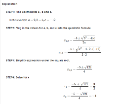 Quadratic Formula And Solve 0 2x 2 5x