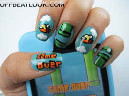 flappy bird nail design offbeat look