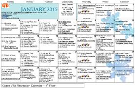 January 2015 1f Calendar Grace Villa Ltc Apans Health