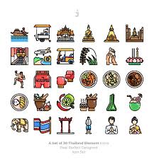 30 Thailand Element Icons By Justicon