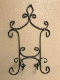 Vintage Wrought Iron Plate Rack Wall