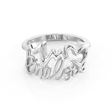 name engraved handmade ring in silver