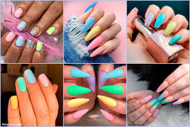 pastel multicolor nails for spring
