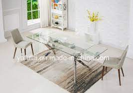 stainless steel dining table glass