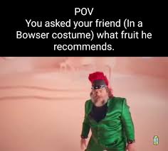 POV You asked your friend (Ina Bowser costume) what fruit he recommends. -  iFunny Brazil